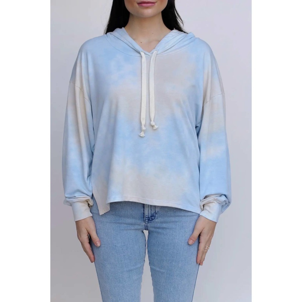Found Dreamer High/low Hoodie In Milky Cloud Tie Dye Size M